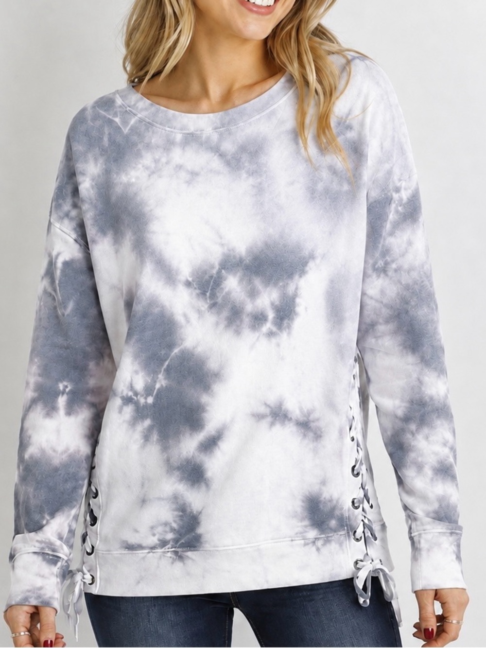 American Eagle Tie Dye Sweatshirt, Lace Up Sides Small
